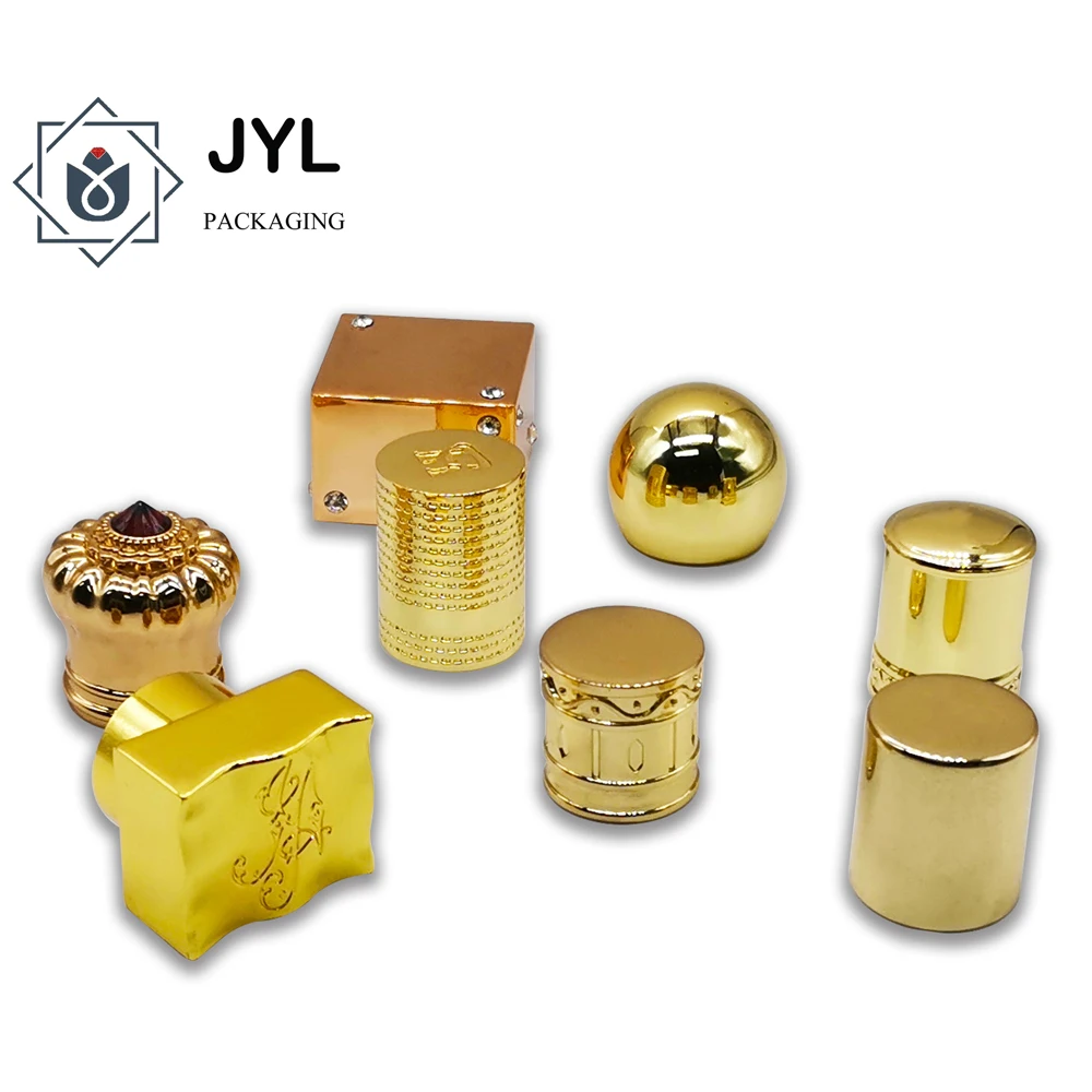 Custom magnet aluminum zinc alloy metal luxury rose gold lid zamac crown perfume bottle magnetic cap for perfume bottles lid