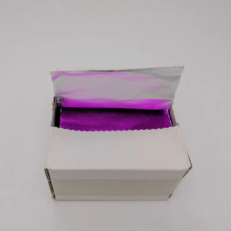 OEM customized embossed red green blue pink aluminum foil with color box