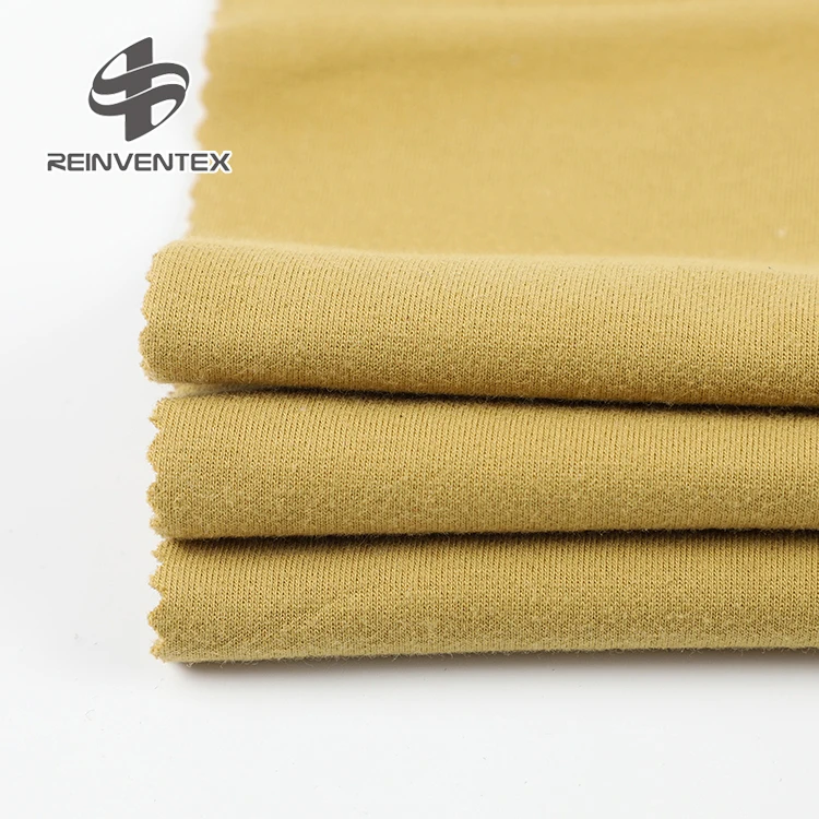 3116-A Popular 32S soft plain french terry knitted stretch 95 cotton 5 spandex fabric for tops