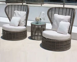 Modern design fashion wicker chair set outdoor furniture rattan garden chair set