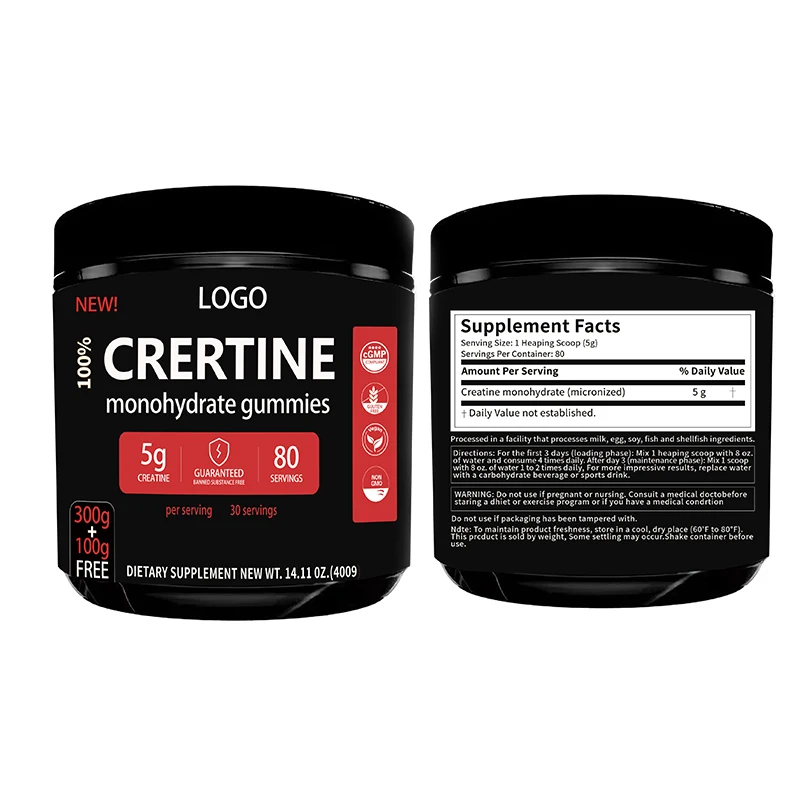 Hot Selling Private Label 300g 400g 500g Creatine Monohydrate Powder For Muscle Growth Increased Strength Enhanced Energy