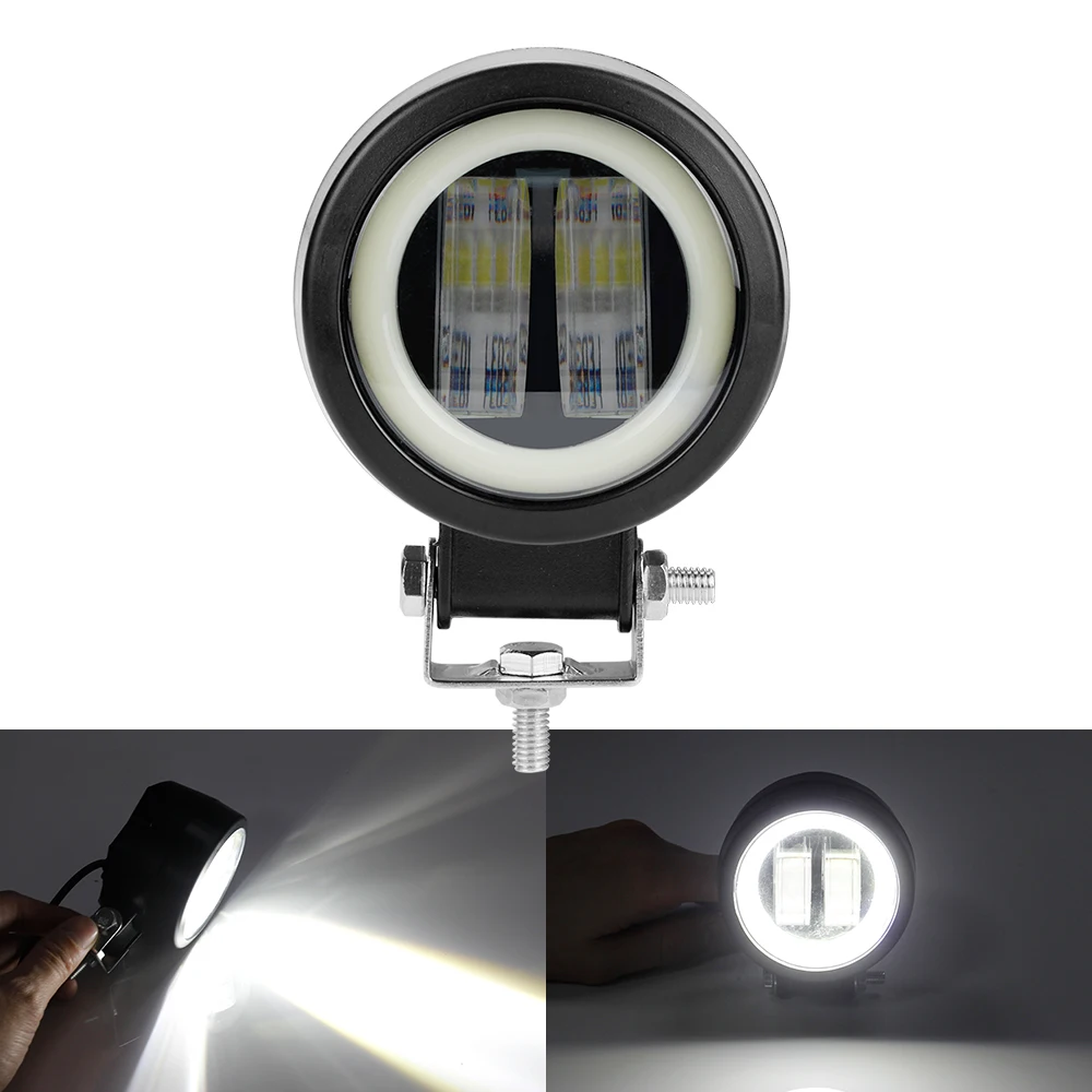 OKEEN 20W Angel Eye LED Truck Work light for ATV 4X4 Car SUV 12V-24V Driving Headlight Offroad Light Bar