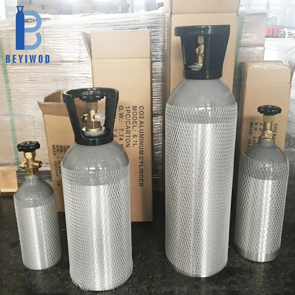 DOT3AL ISO7866 2.5lb 5lb 10lb 20lb Refillable Aluminum Portable Co2 Gas Cylinder for Beverage Aquarium