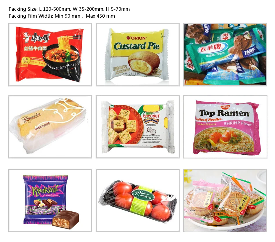 Automatic flow Toast sliced bread packing machine Croissant sandwich hamburger packaging