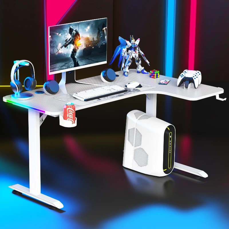 Игровой стол BEISIJIE L-образный со светодиодной подсветкой