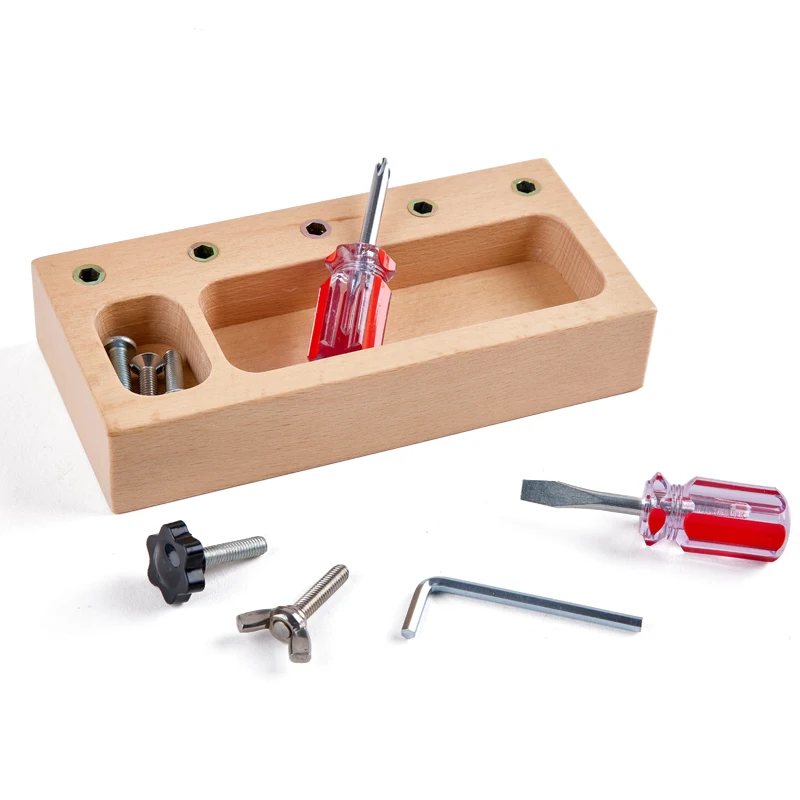 Tools Montessori Wooden Toy for Kids Basic Skills Educational Learning Toys for 3+ Year Old Montessori Screwdriver Board Set