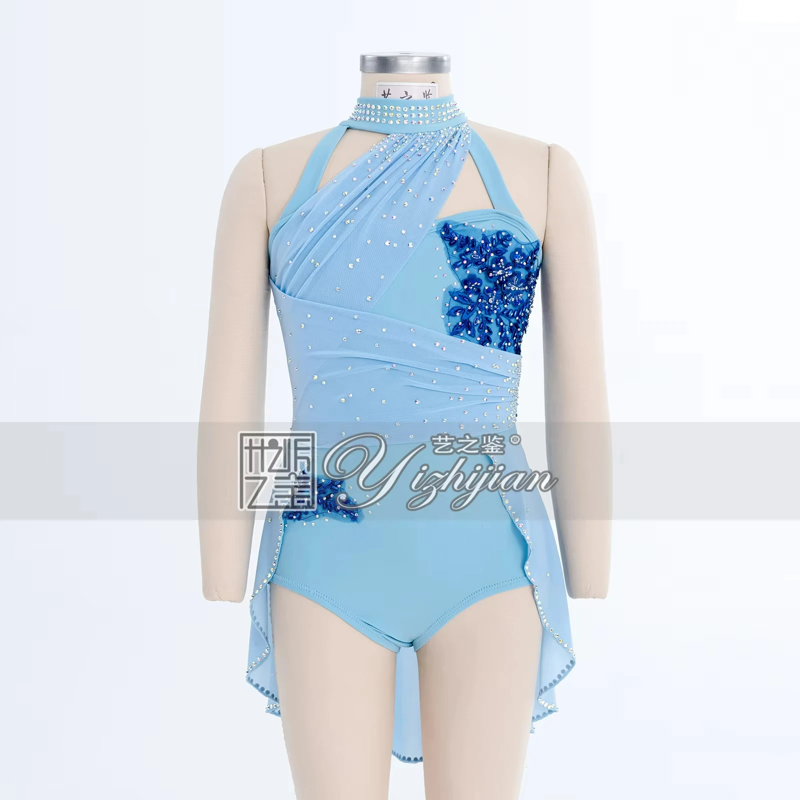 YIZHIJIAN Womens Shiny Rhinestones Backless Sleeveless modern dance Dresses Lyrical Dance Performance Costume