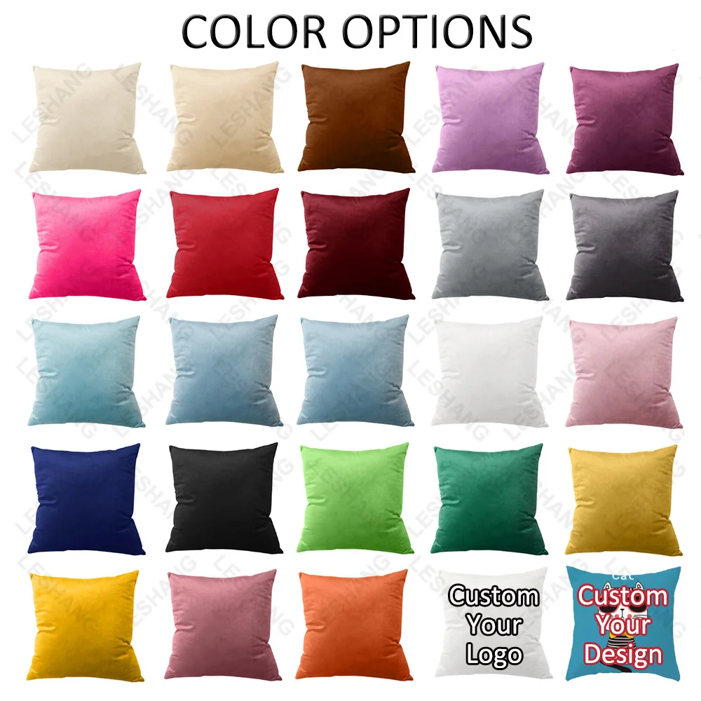 18 x 18 Inch 45 x 45 cm Wholesale Custom Sofa Throw Luxury Pillowcases Pillow Velvet Cushion Cover Case