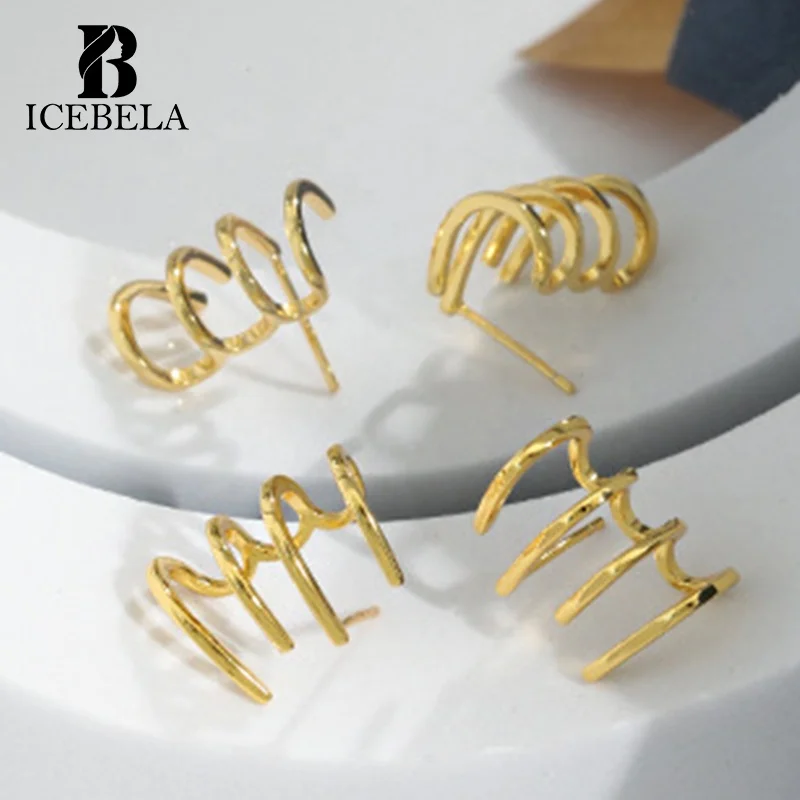 Fine Jewelry Minimalist 18K Gold Plated Stud Earring Wholesale 925 Sterling Silver Chic Earrings For Girls Women Daily Wear