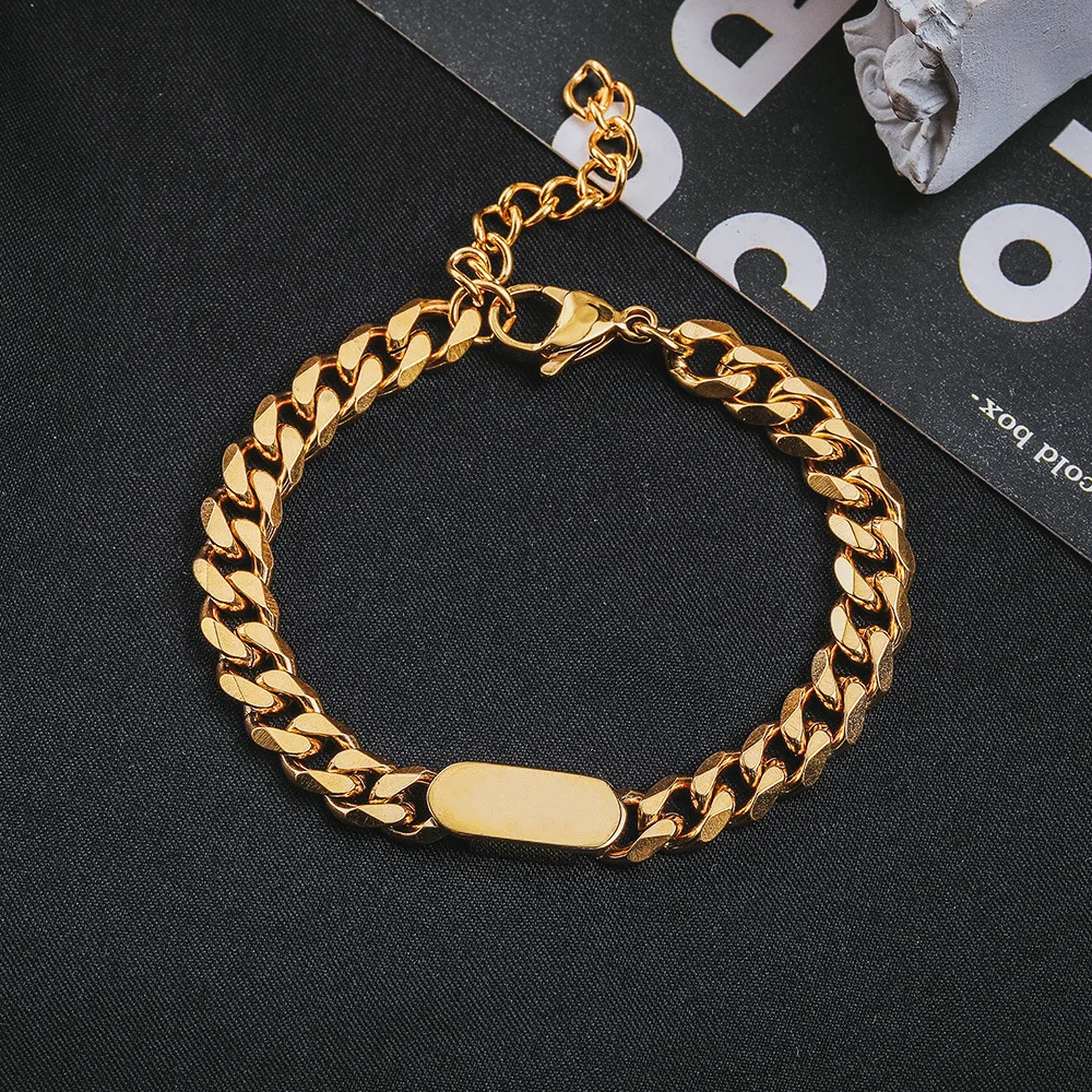 Wholesale Durable Mens Women Couple Accessories Stainless Steel Chain Bracelets cheap jewelry