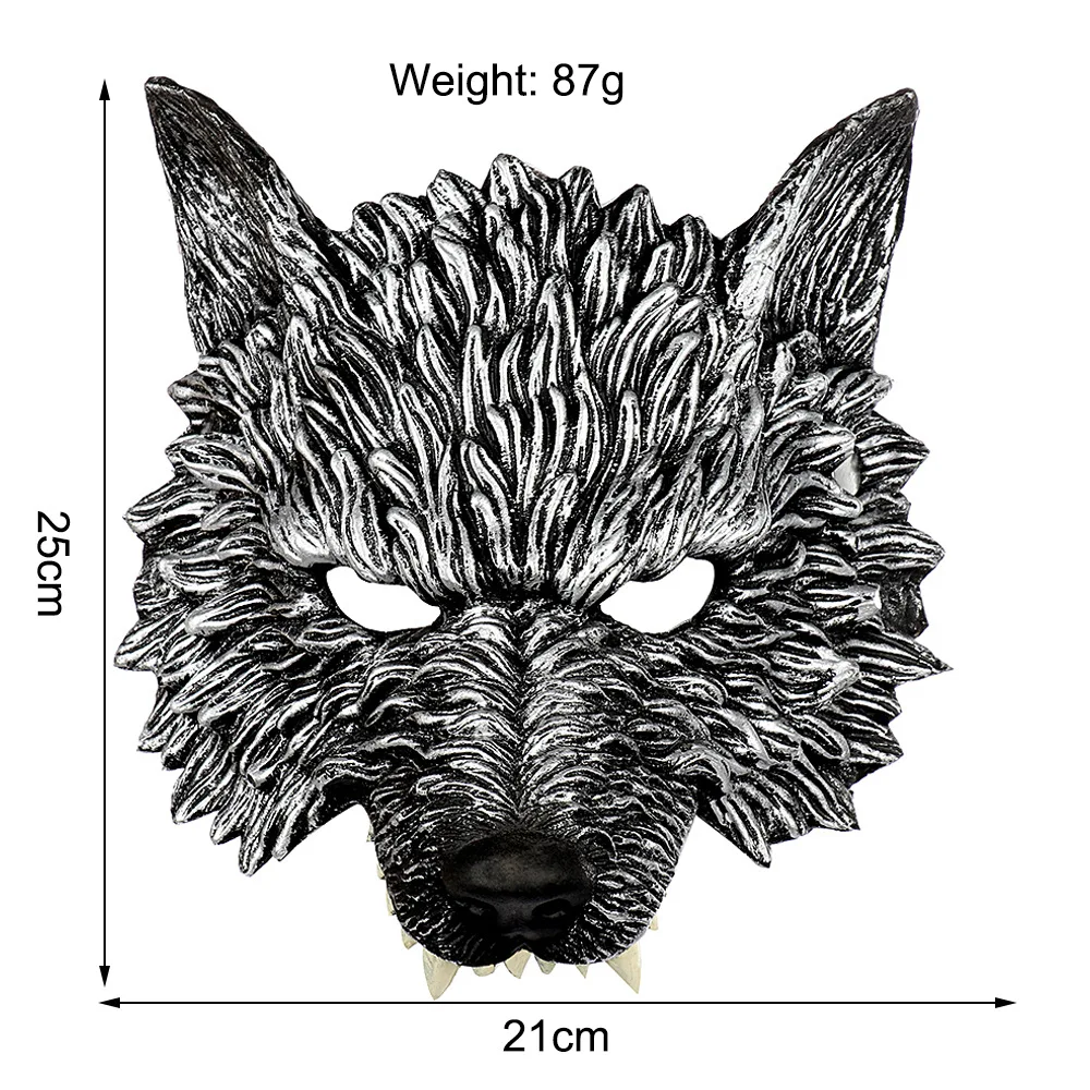 Halloween 3D Wolf Mask Animal Masquerade Cosplay Costume Pu Foamed Werewolf Face Masks