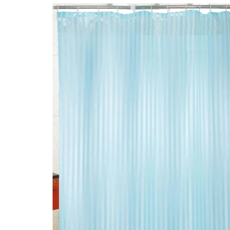 Waterproof and Anti-Mildrew Hotel Bathroom Hookless Shower Curtain stripe curtain