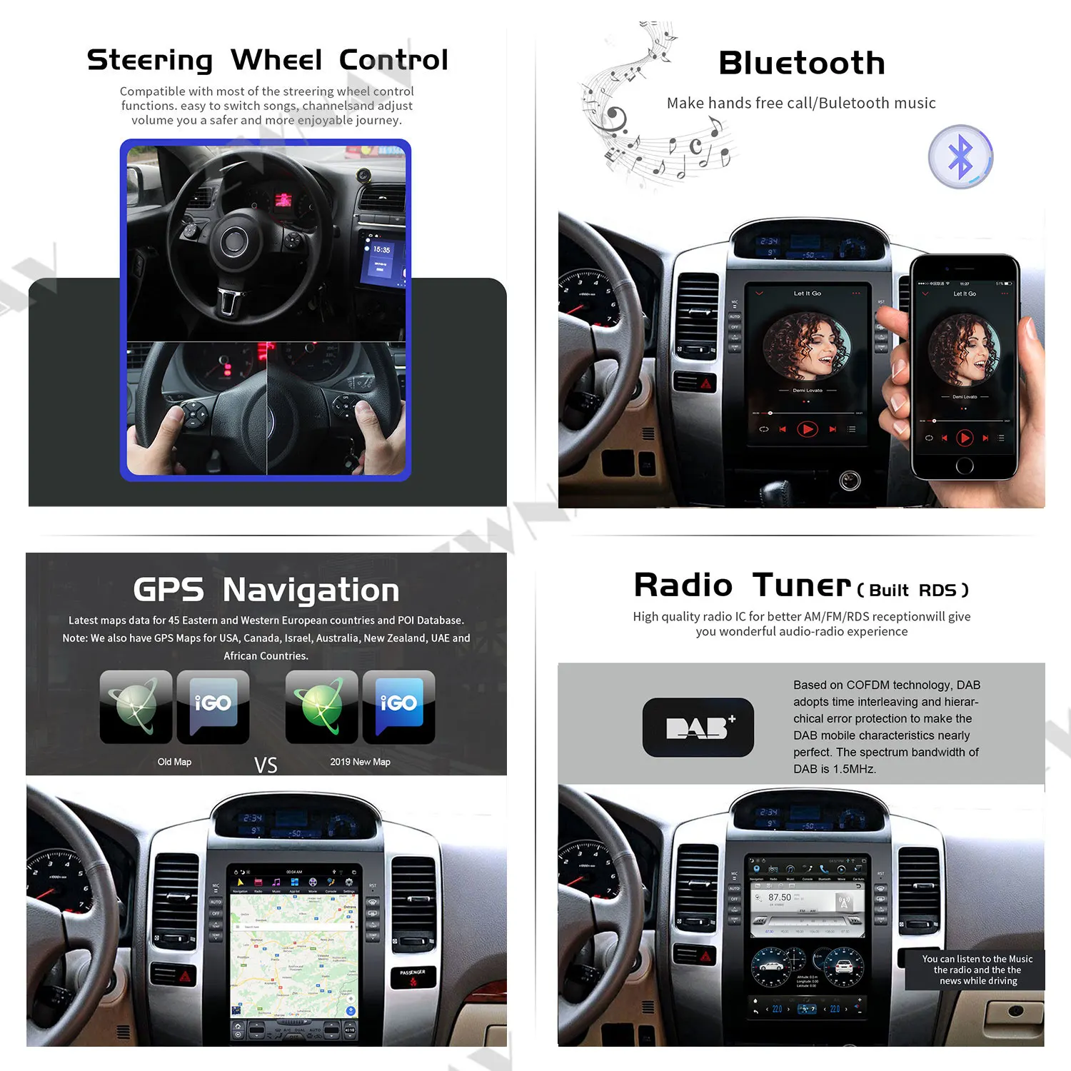 ZWNAV Android 9.0 Car Multimedia DVD Player For Toyota Land Cruiser Prado 120 2002-2009 car GPS Audio Radio stereo head unit