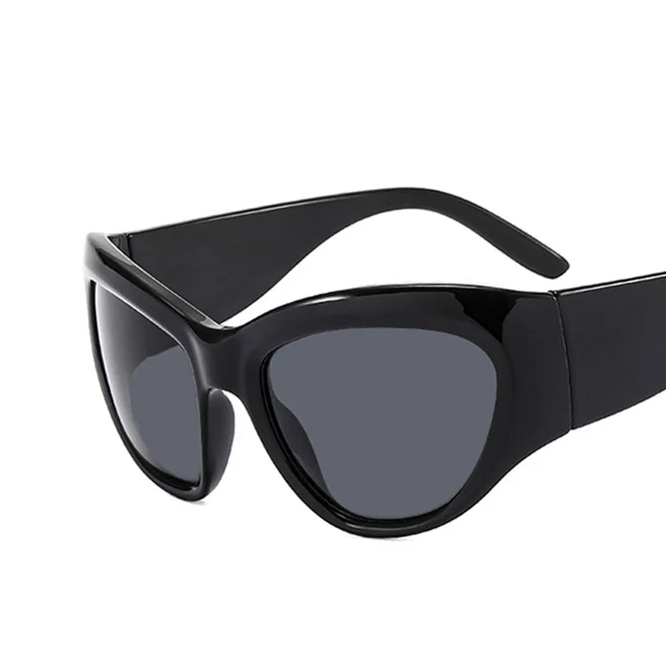 UNOC Future Science Museum Sense Sunglasses Y2K Sun Glasses Big Frame Outdoor Cycling Slimming Concave Shape Sunglasses