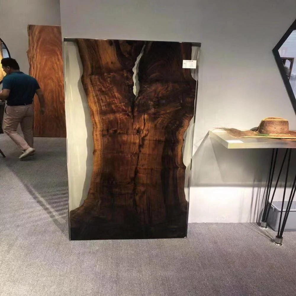 Epoxy Table American Black Walnut Slab With Epoxy Resin Custom Made Dining Table
