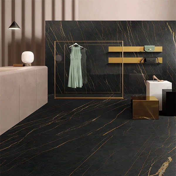 Onyx Big Slab Black Color Porcelain Slabs Tiles Sintered Stone