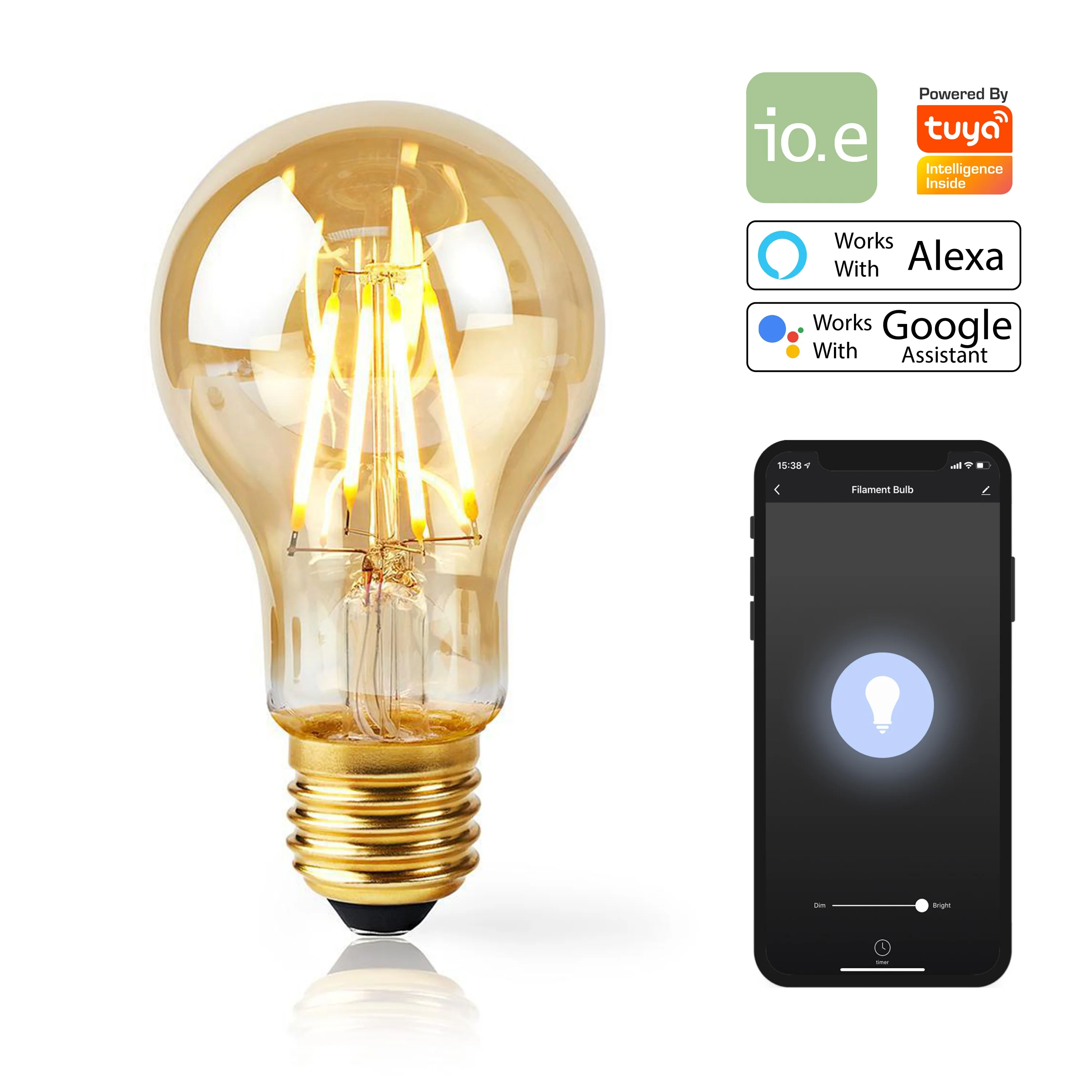 
OEM ODM Factory Vintage Led Dimmable Filament Smart Bulb Wifi 