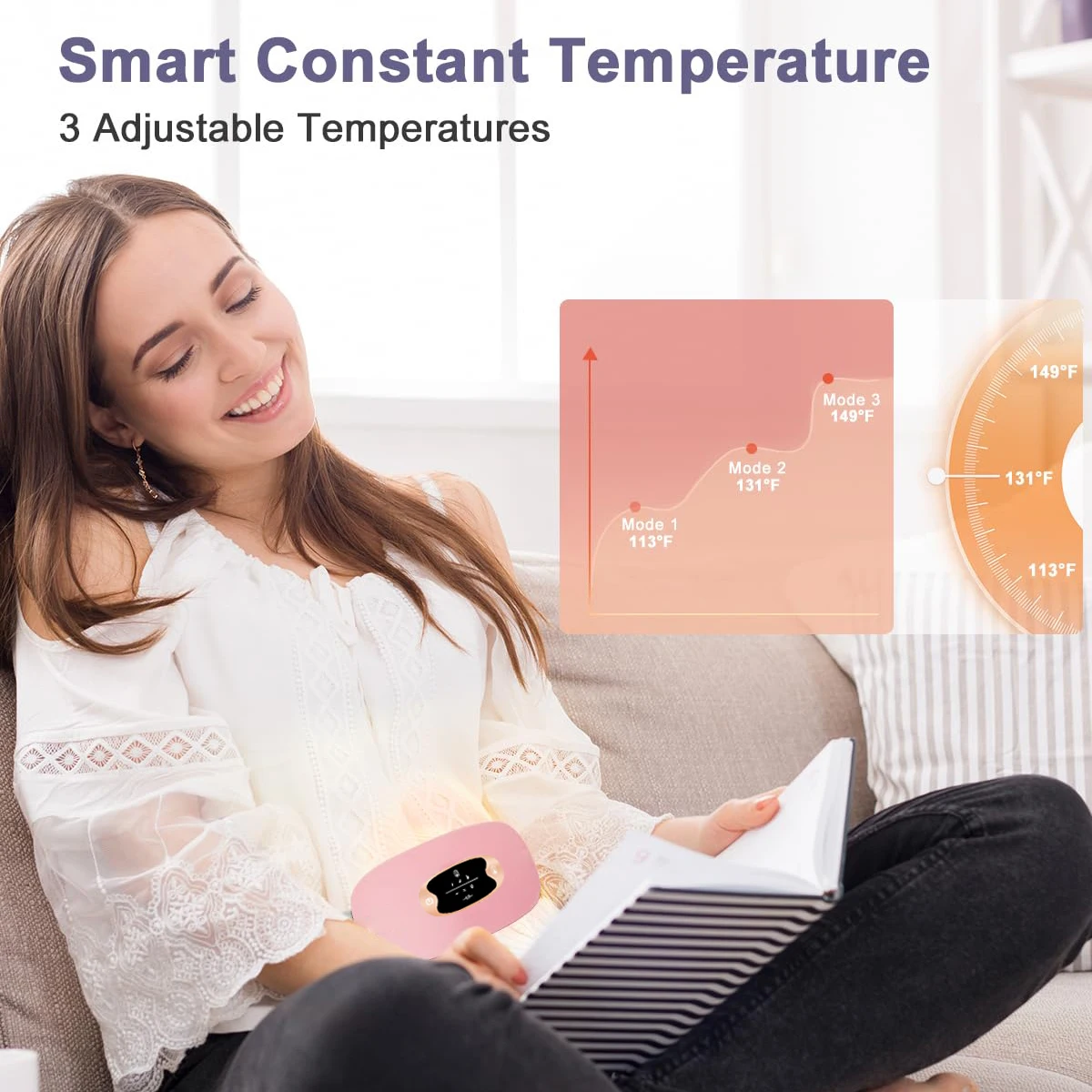 Smart Waist Hot Compress Warm Period Pain Relief Vibration Menstrual Heating Pad For Menstrual Cramps Massage Belt