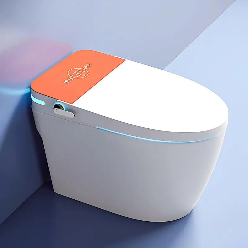 Luxury tankless orange cover intelligent toilet no water tank floor mounted ceramic smart toilet bidet