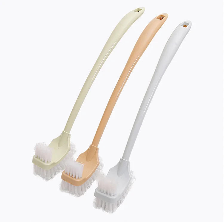 Wholesale Double Sided Toilet Brush Plastic Long Handle Toilet Cleaning Brush