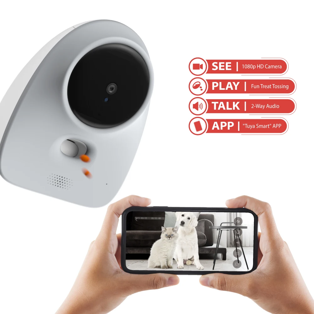 Умные товары для домашних животных Full HD Wi-Fi камера двухстороннее аудио дозатор собак умная кормушка игрушки лаунчер лечения