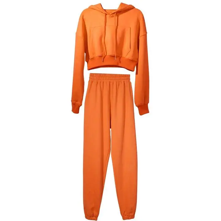 Укороченный топ, женский спортивный костюм, Укороченный свитшот с капюшоном