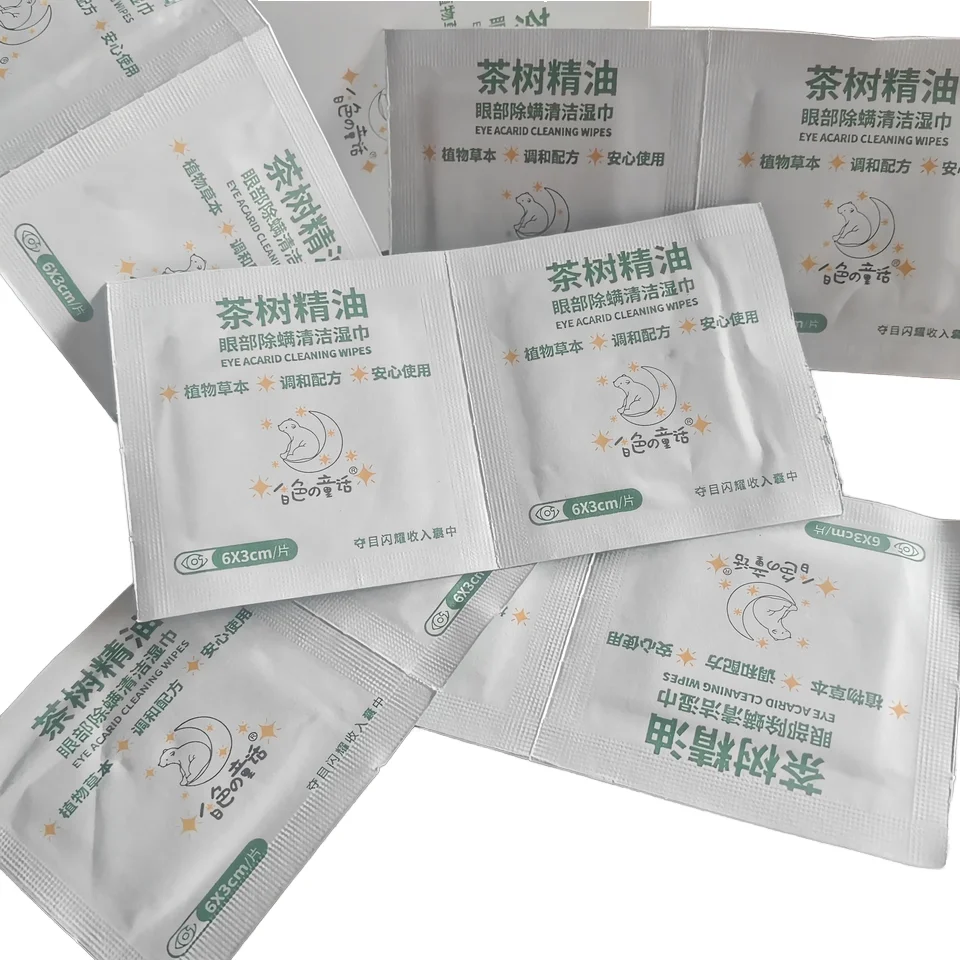 Individually Wrapped Tea Tree Oil Cleaning Wipes  Daily Use Natural Wet Wipes