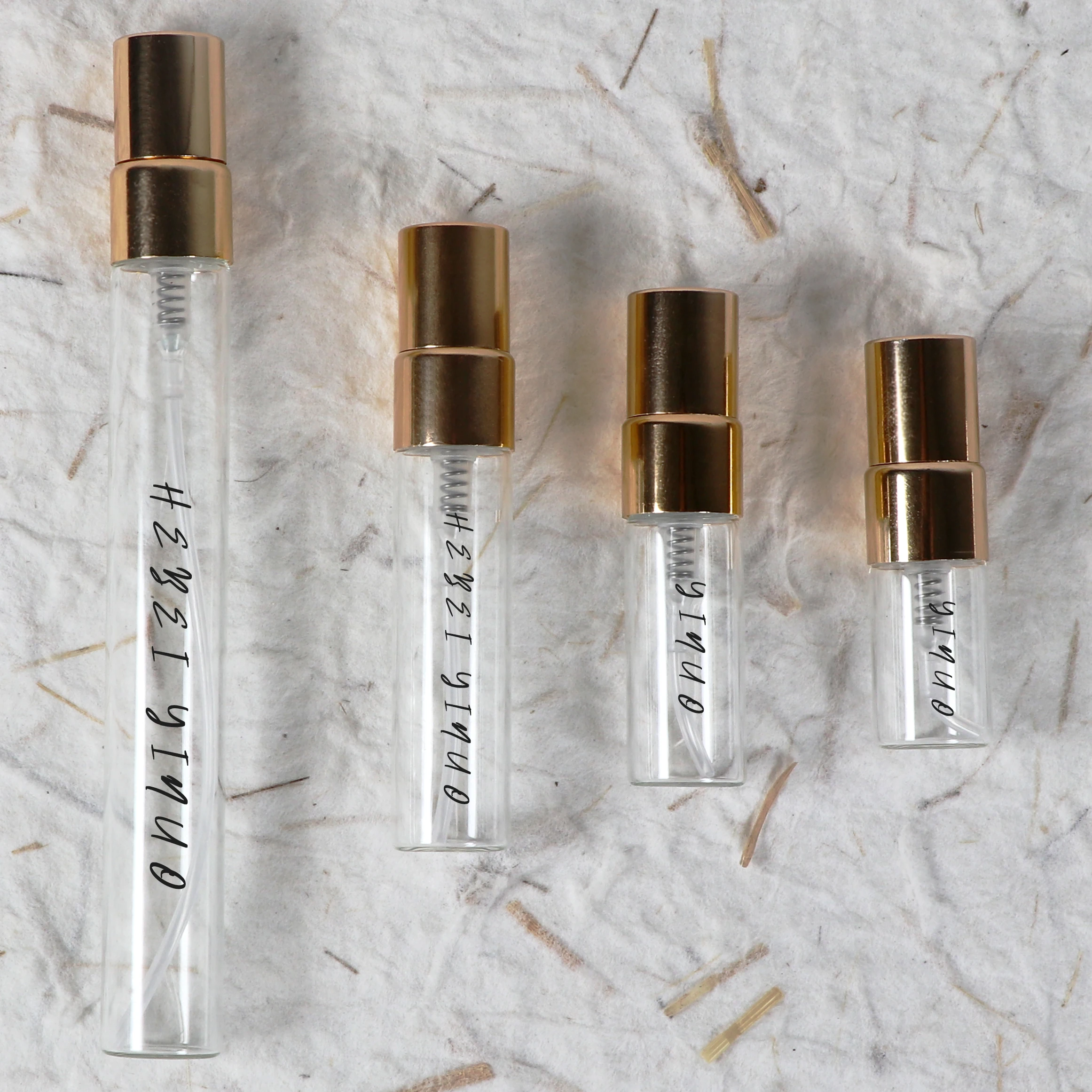 Minimalist glass travel perfume empty spray bottles cute perfume bottle with scale