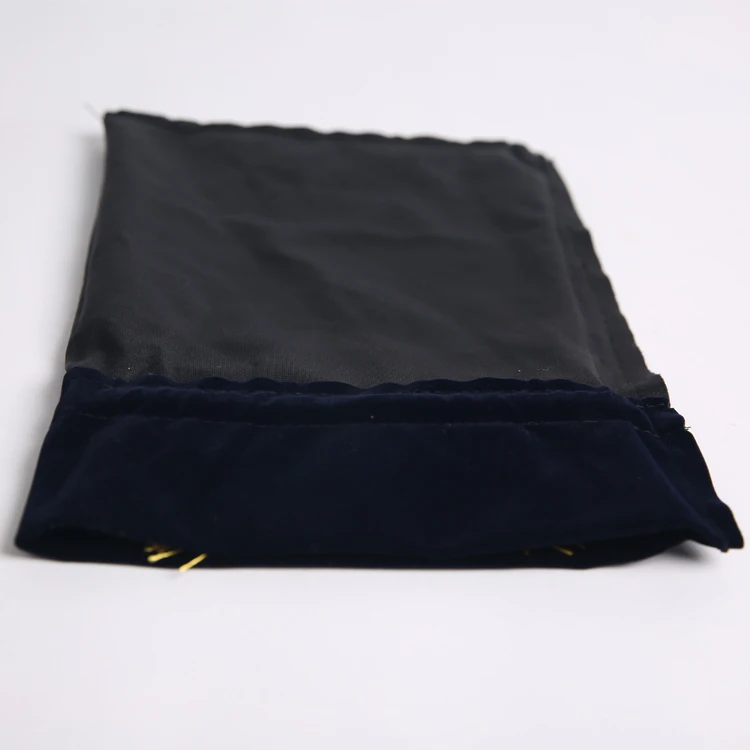 Custom black flap faux velvet suede sunglasses jewellery pouch white jewelry suede drawstring pouch