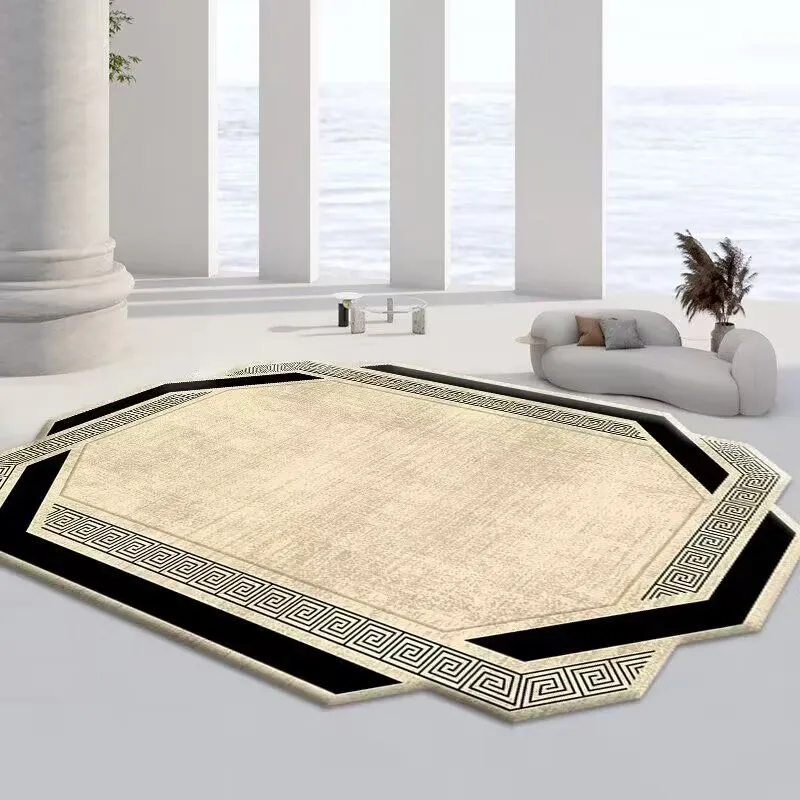 Luxury Living Room Carpet Decoration Home Golden Carpets Large Size Sofa Area Rug Hotel Hall Floor Mat Soft Anti-slip Washable