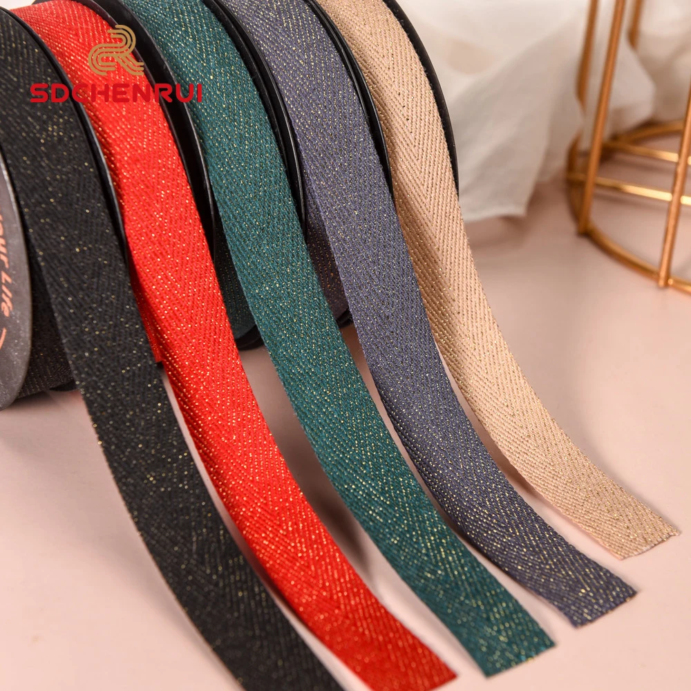Polyester manufacturer christmas sparkle craft gift glitter satin ribbon for party decor