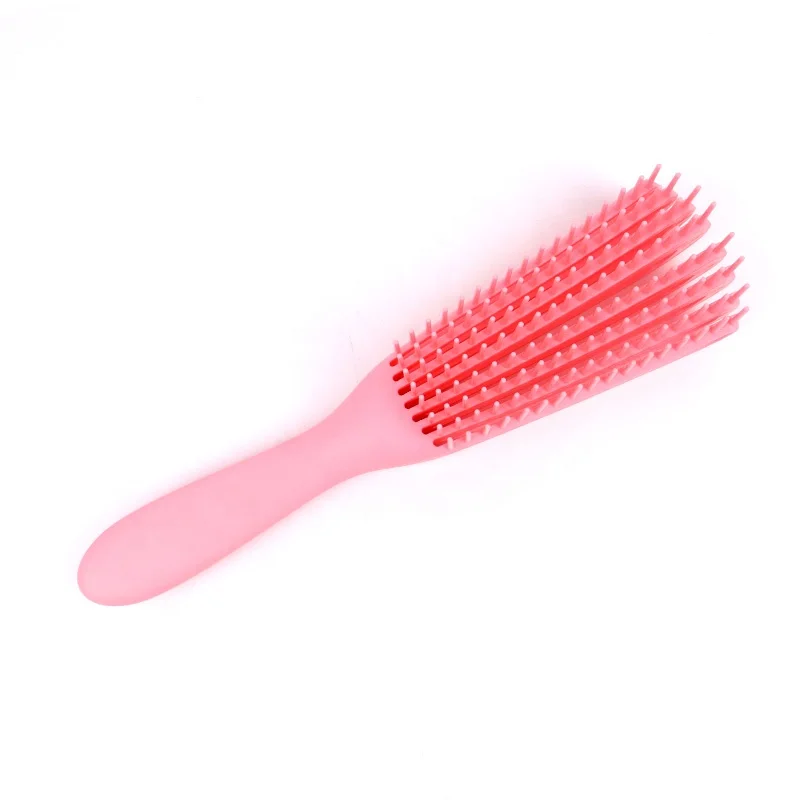 Professional Hairdressing Wet Denman Nylon Curling Paddle Wave Custom Wig Pink Comb Detangling Hair Brush