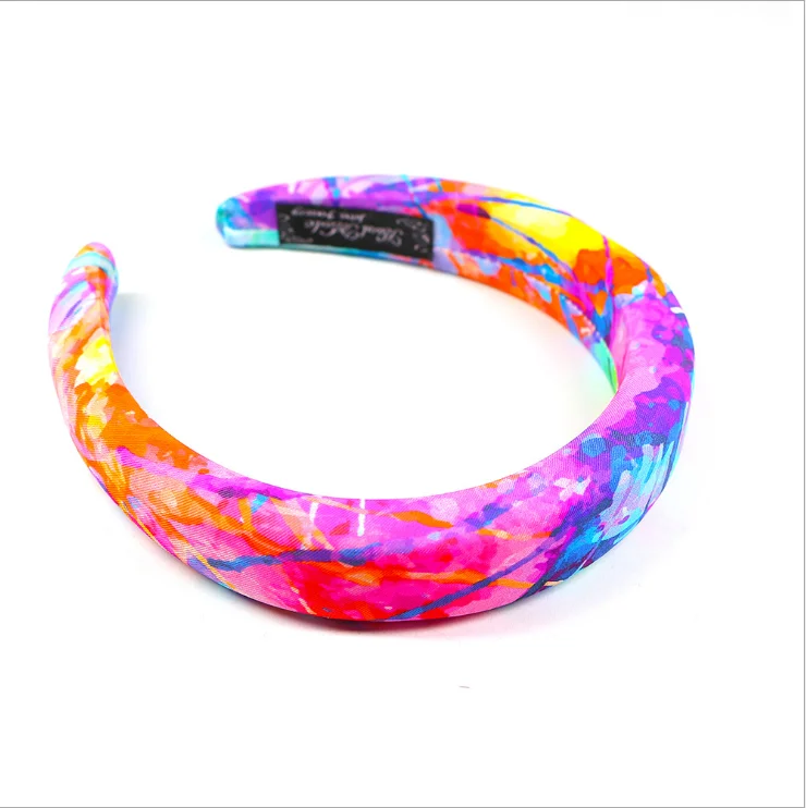 wholesale 2020 newest wide Tie dye velvet headbands fashion winter padded sponge headband for women hair accessories