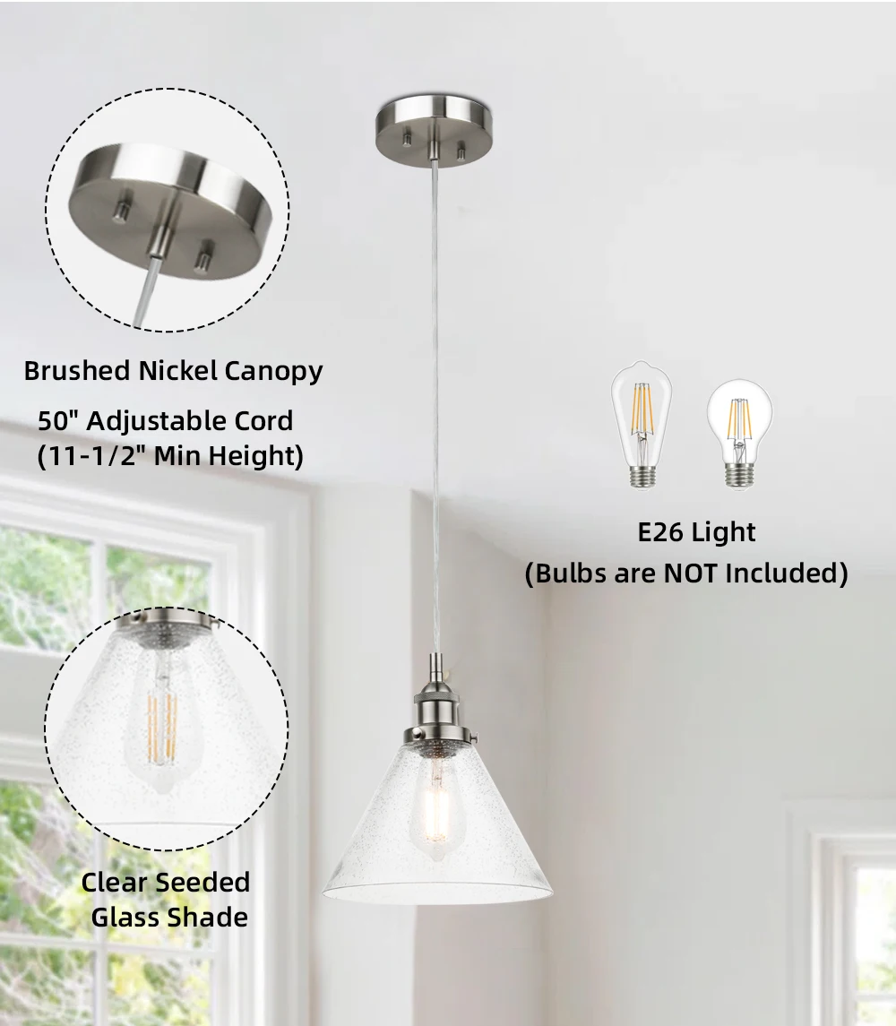 2024 Dining Table Glass Light Pendant Kitchen Island Lighting Pendant Hanging Led Contemporary Home Decoration Pendant Light