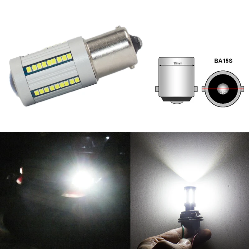 LED 9W 1100LM Light Car Bulb 1156 BA15S 66SMD Led Light Bulb Auto White Led Bulbs Led Tail Lamp1156 Car Led Lighting Bulb