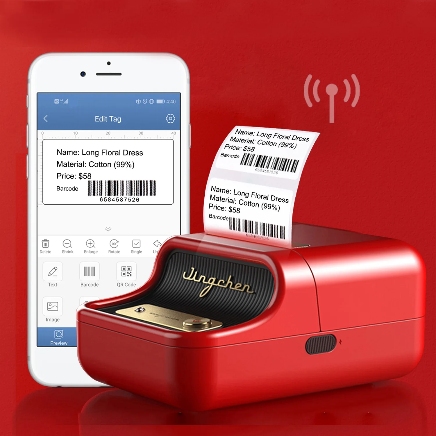 
Niimbot B21 Thermal Label Printer Mini Portable Handheld Barcode Wireless Printer Machine for Jewelry Clothes Food 