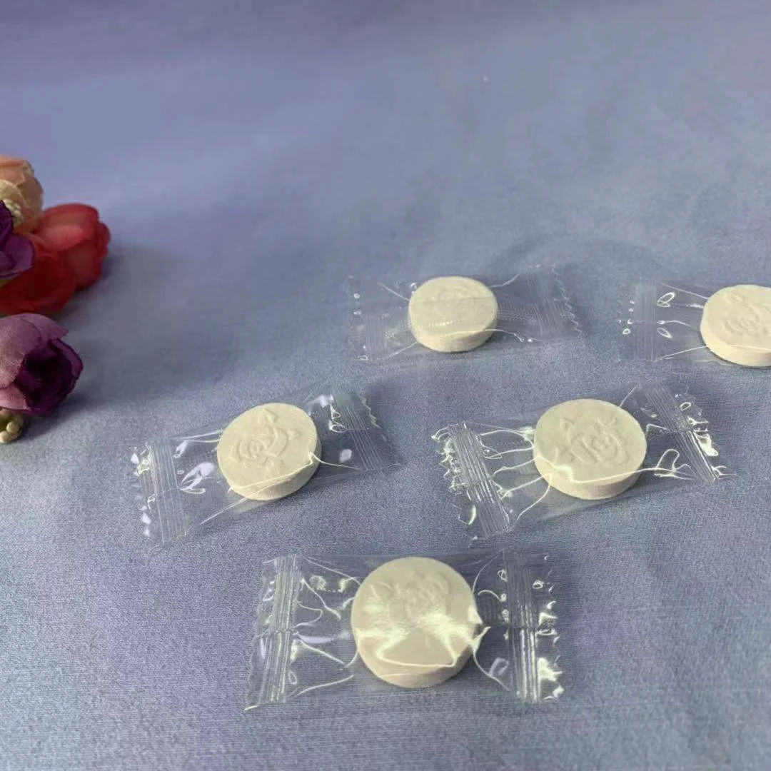 Disposable Compressed Tissue Coin Non Woven Wipes Tablet