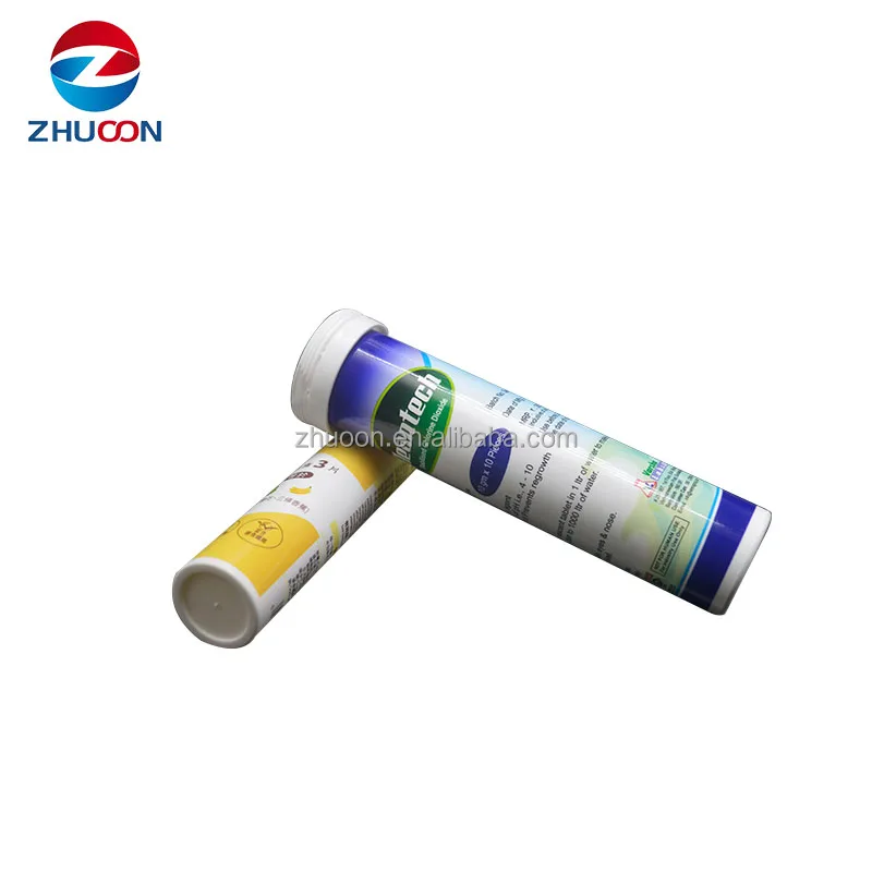 Custom Logo Plastic Container Moisture Proof Effervescent Vitamin C Tube Bottles Candy Package Tube