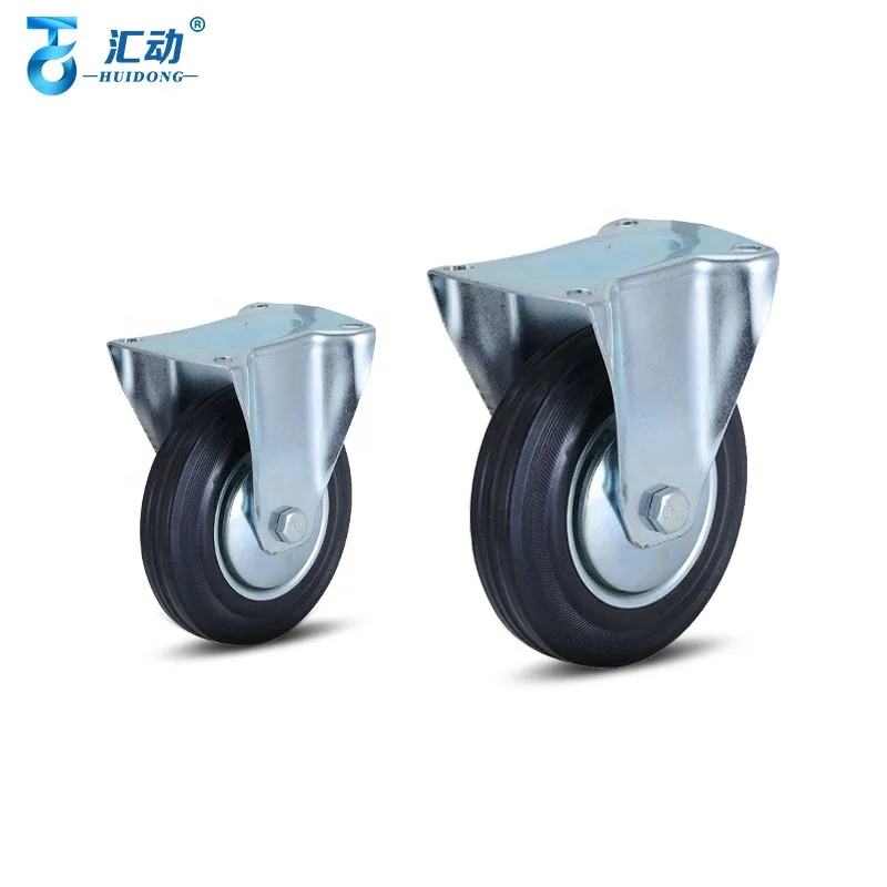 4/5/6/8 inch black Steel core Casters Trash Can Furniture Industrial Mute Directional universal brake Elastic wheel