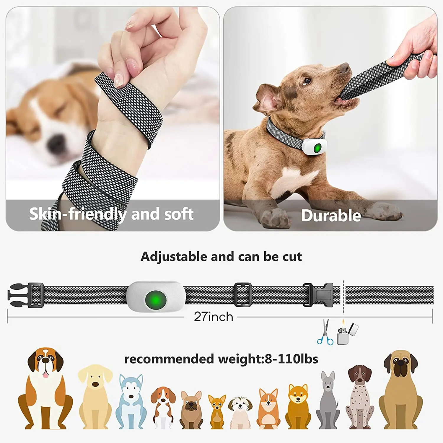 Rechargeable Remote Dog Shock Collar with 3 Training Modes, Beep, Vibration, Shock IP67 Waterproof, Up to 1640 Ft Range