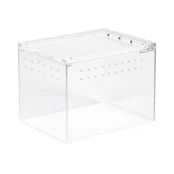 Acrylic Reptile Terrarium Magnetic Full View Acrylic Reptile Tank Breeding Box Enclosure Reptile Feeding Case