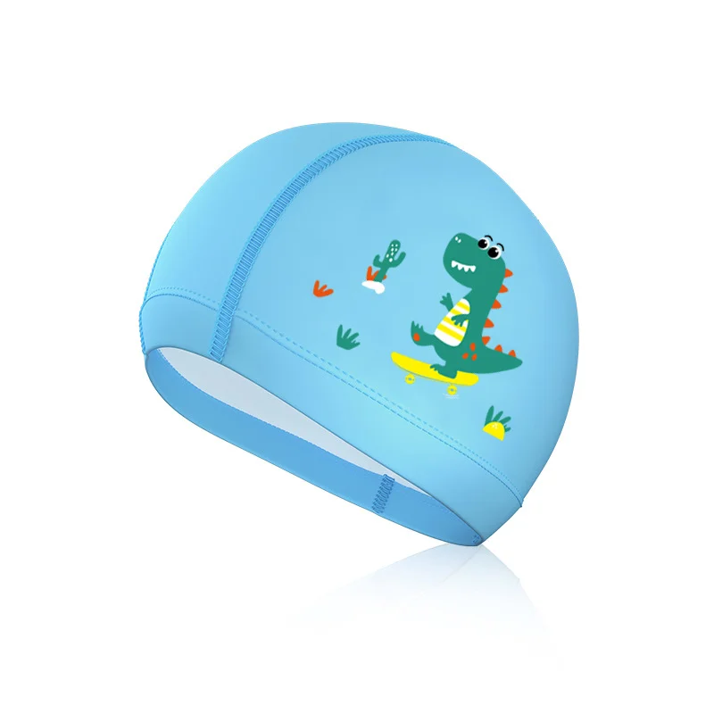 Cheap Price Swimming Hat PU Layer Custom Pattern Cartoon Swimming Caps For Kids