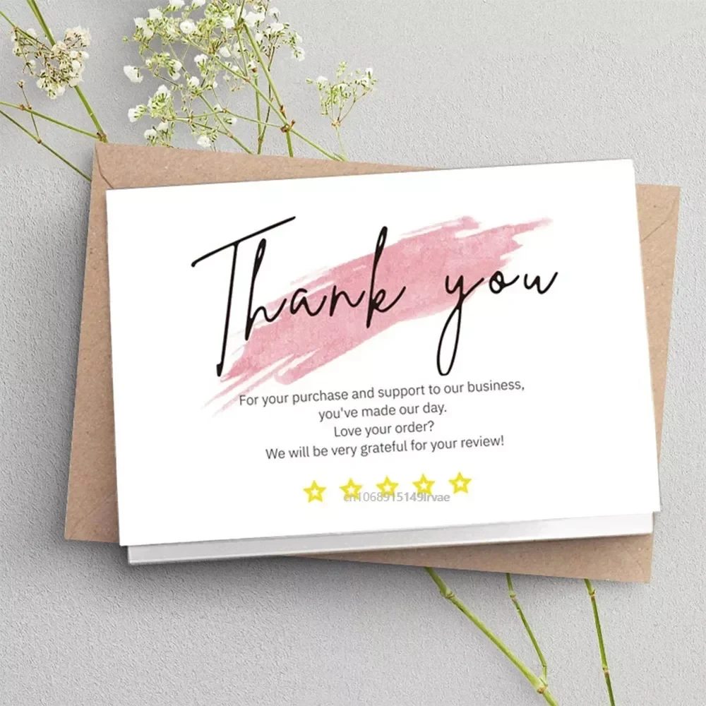 Custom Logo Design Printed Art Paper Double-sided Small Postcard Greeting Card Thank You Card Custom Business Thank You Card