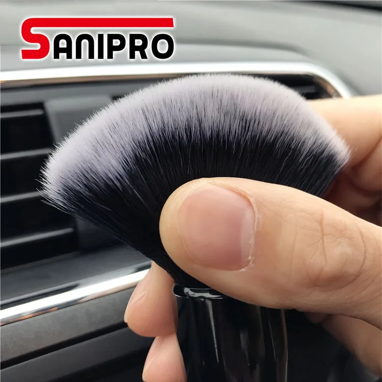 Sanipro 20CM Lengthen Version Super Soft White Hair Cleaning Brush Interior Electrostatic Dust Remove Tools Car Cleaning Brush