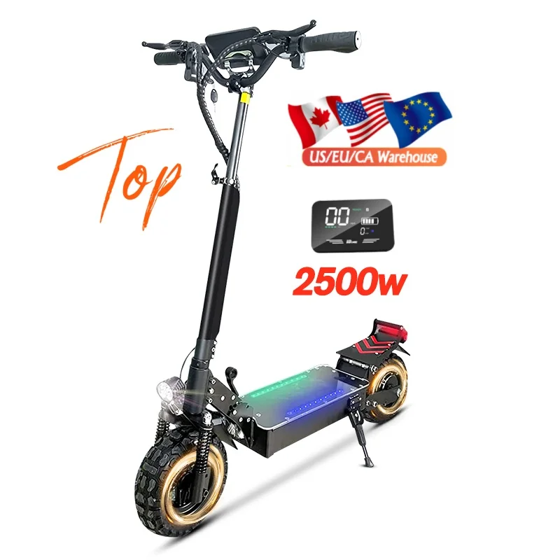 US EU Canada warehouse Cheapest 11 inch 2500w 48v high powerful electric scooter Free shipping Q30 Foldable Electric Scooter