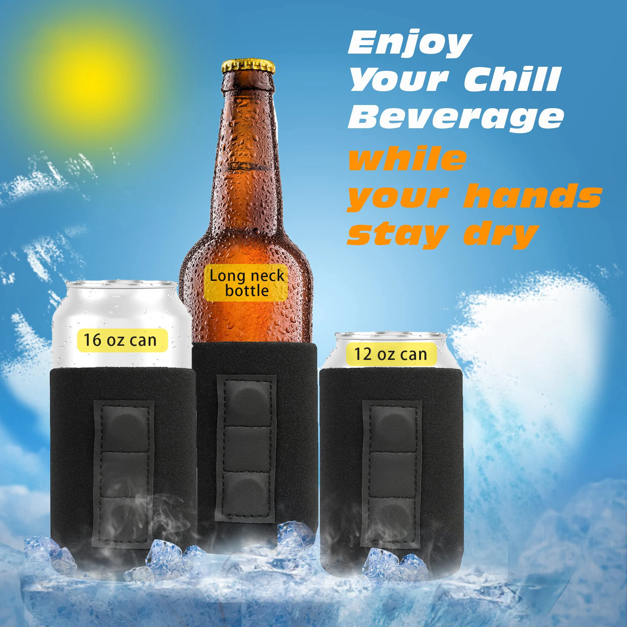 Custom Beer Magnet Can Cooler 12oz Insulated Neoprene Magnetic Stubby Holder with Logo