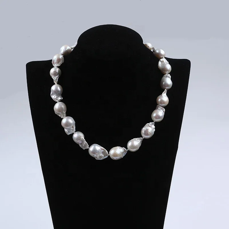 13-15mm freshwater pearl jewelry necklace with sterling silver clasp