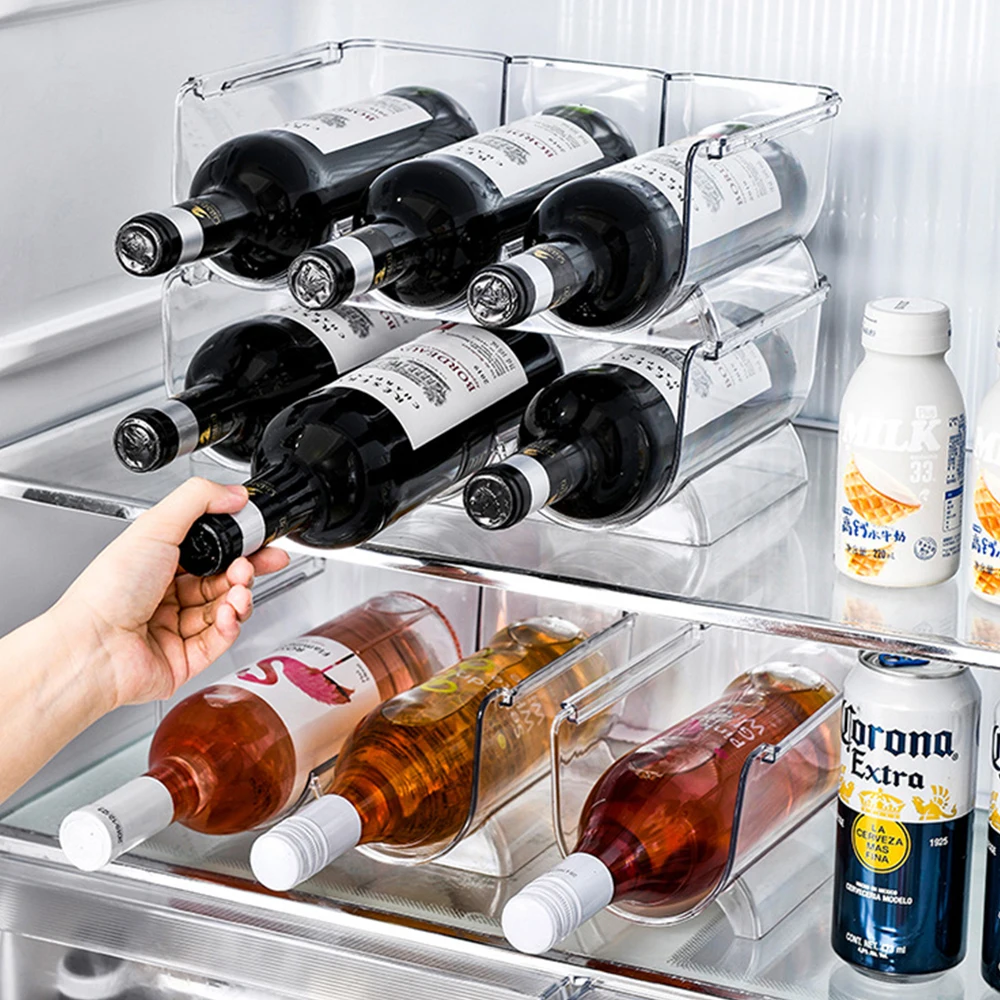 Cheap PET portable wine storage rack kitchen acrylic storage rack