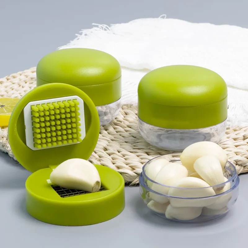 Stainless Steel Garlic Press Manual Circular Garlic Pounder Kitchen Multifunctional Household Garlic Press Tool