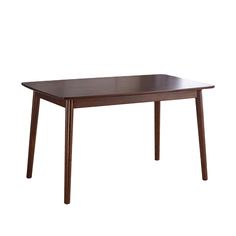 
 Обеденный стол из цельной древесины в скандинавском стиле, прямоугольный современный компактный кухонный стол из орехового дерева, маленький семейный  